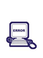 stretching upp animering av ikon illustration av en dator fel video