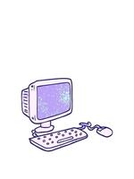 en dator med en mus och tangentbord på en vit bakgrund video