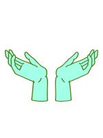 guppa och paus animering av ikoniska tatuering stil bild av öppen händer i ljus glöd Färg video