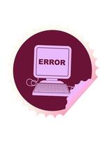 vicka och paus animering av dator fel illustration cirkulär peeling klistermärke i ljus glöd Färg video