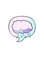 försäljning blixt animering av regn moln med Tal bubbla i slät lutning stil video