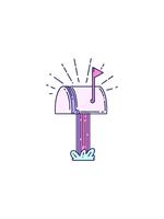 scissione effetto animazione di illustrazione di un' tradizionale tatuaggio stile chiuso cassetta postale video