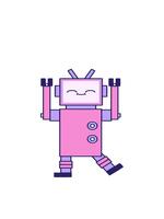 prumo e pausa animação do desenho animado do uma robô imagem video