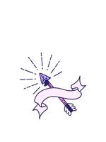 stiga och flyta animering av skrolla baner med tatuering stil gammal flinta dricks pil video