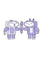 ändring Färg animering av tecknad serie robotar ansluter video