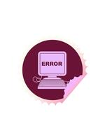 starburst effetto animazione di computer errore illustrazione circolare peeling etichetta nel luminosa splendore colore video