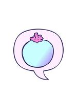 stiga och flyta animering av tecknad serie tomat med Tal bubbla i slät lutning stil video