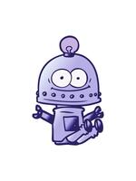 ändring Färg animering av Lycklig robot med ljus Glödlampa tecknad serie element video