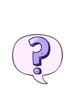 salto movimento animazione di cartone animato domanda marchio con discorso bolla nel liscio pendenza stile video