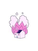 estallar movimiento animación de dibujos animados ardiente casa video