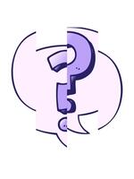 delning rörelse animering av tecknad serie fråga mark med Tal bubbla i slät lutning stil video