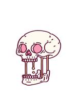 guppa och paus animering av design av en skalle i ljus glöd Färg video