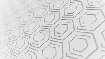 Futuristic grayscale minimalist surface background with a dynamic pattern of hexagon shapes. Ideal for science and technology projects. This clean modern design is full HD and a loop. video