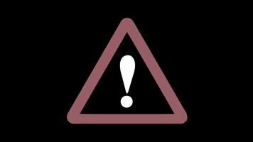 un' lampeggiante rosso esclamazione marchio dentro un' avvertimento triangolo indica un' critico freno sistema fallimento, segnalazione il bisogno per immediato Attenzione e sicurezza azione video