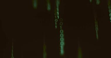 binär koda faller, två symbol systemet av 0 och 1 video