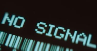 Nej signal meddelande, brist av inmatning eller förbindelse video