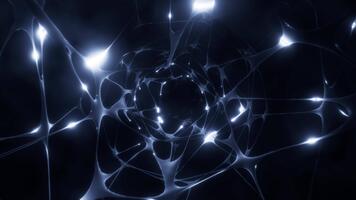 neuralt nätverk bakgrund med lysande partiklar slinga animerad video