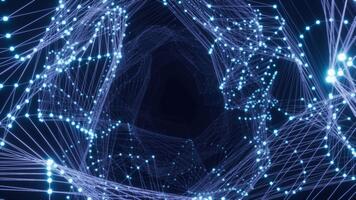 digital network background with interconnected lines and glowing dots loop animated video