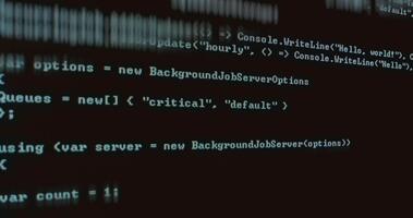 programmazione codice per ambientazione su un' sfondo lavoro server video