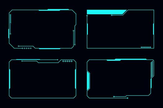 Hi tech frame cyberpunk style design element technology HUD sci-fi design. vector