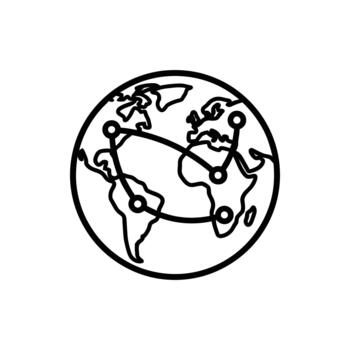Wireframe Globe With Connection Lines vector