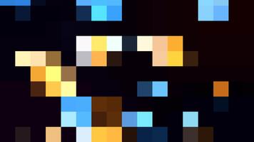 animering av färgrik pixlar mönster på svart bakgrund, geometrisk former, låg poly stil. video