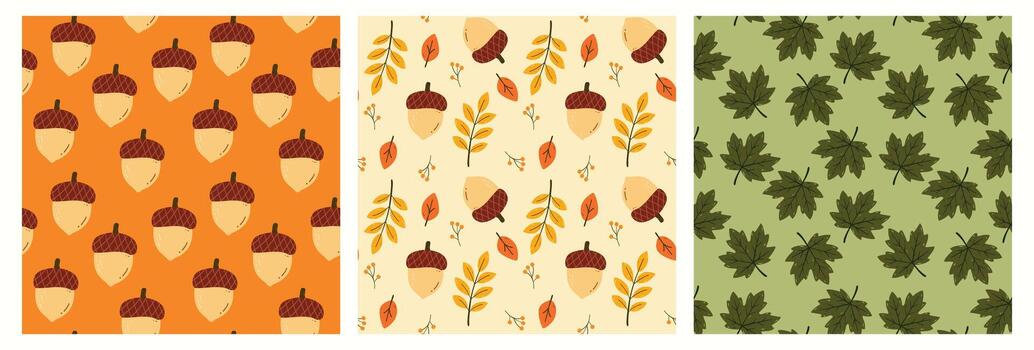 plano diseño otoño modelo conjunto para tela vector