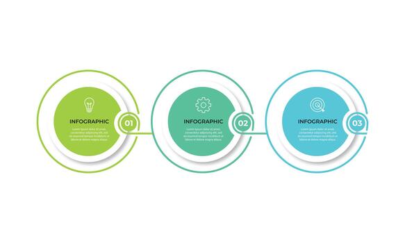 Timeline infographic design with circle and marketing icon. Business concept with 3 steps or options. vector