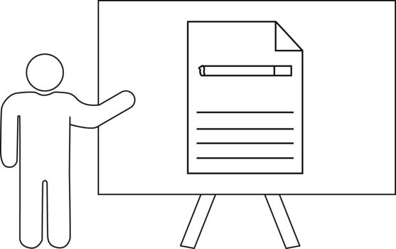 un persona regalos un documento en un tablero con texto y un doblada esquina vector