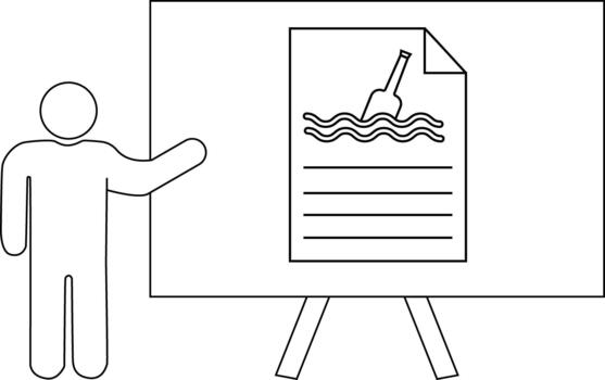 presentación caracteristicas un mensaje en un botella imagen vector