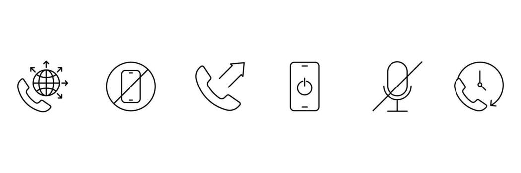 Phone line icons set. Contact icons set. Tele communication or communication symbol. Containing contact, calling, communication, call, message, smartphone, and more. vector