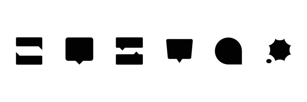 Popup bubble solid icons. Ideal for modern communication, dialog popups, Speech bubble, chat bubble and digital talk bubble icons. vector