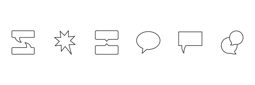 Popup bubble line icons. Ideal for modern communication, dialog popups, Speech bubble, speech balloon, chat bubble icons. vector