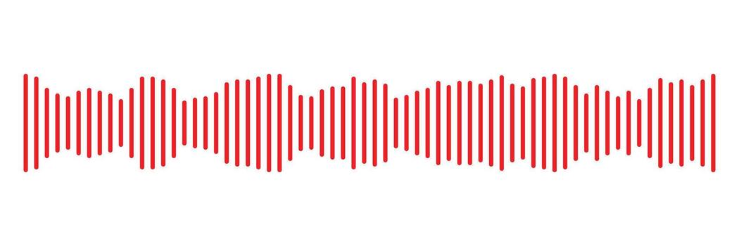 rojo podcast sonido ola patrones con variar amplitud barras para audio visualización y medios de comunicación interfaces digital frecuencia líneas en música jugadores vector