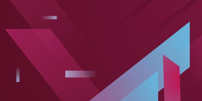 Abstract dark red banner background with blue arrow concept pattern element design. Simple overlap shapes style background. vector