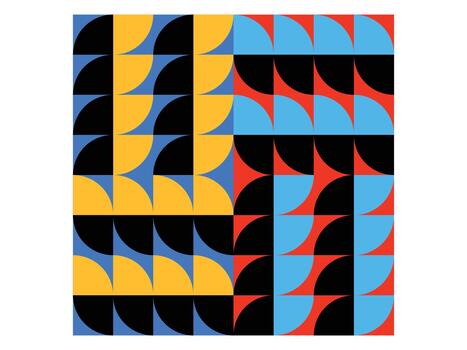 Abstract bauhaus background geometric pattern design vector