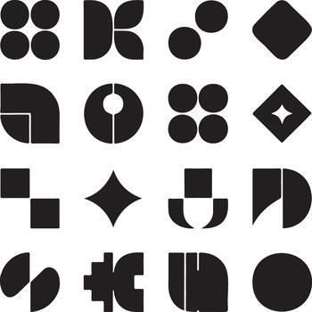 conjunto de transparente y blanco resumen geométrico formas y símbolos vector