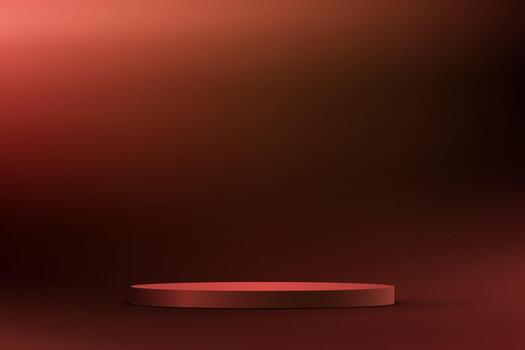 oscuro rojo antecedentes 3d con podio espacio para de venta productos en el sitio web. resumen fondo de pantalla diseño con Copiar espacio a monitor tu productos ilustración. vector