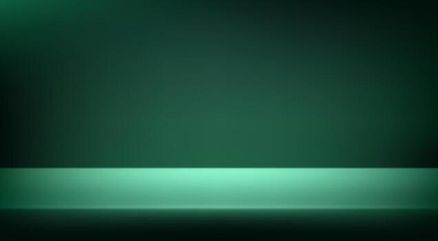 Empty Dark Green studio background. Empty Room Studio with table. Space for selling products, backdrop, wallpaper, background, text. Gradient table. illustration vector
