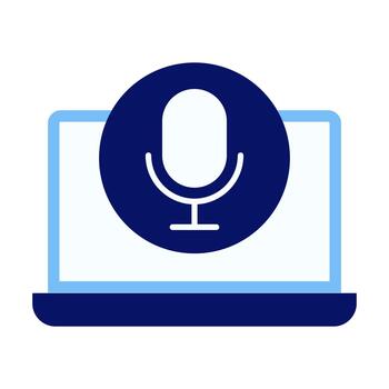 Computer Microphone Flat Colored Icon for Voice Input vector