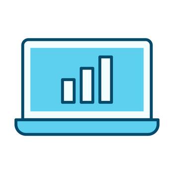 Computer Signal Flat Colored Icon for Network Status vector