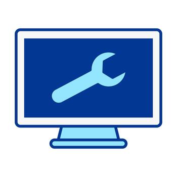 Computer Settings Flat Colored Icon for Configuration Control vector