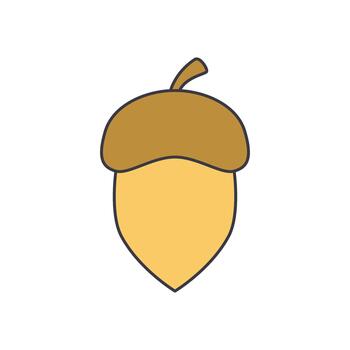 Single Acorn Nut from an Oak Tree Simple vector