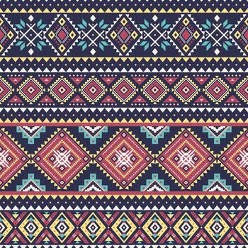 Tribal striped seamless pattern. Aztec geometric background. Can be used in textile design, web design for making of clothes, accessories, decorative paper, wrapping, envelopes, backpacks vector