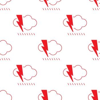 un sin costura modelo con relámpago y nubes vector