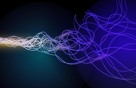 Abstract Glowing Light Trails Technology Data Connection Background vector