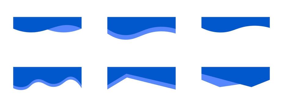 Header website divider border template, curve wavy separator, modern bottom section. Abstract banner cover collection vector