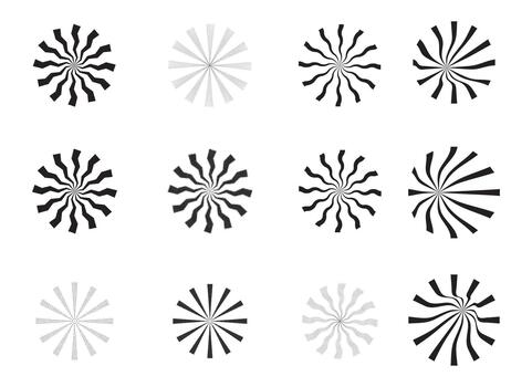 resumen circular radial modelo cuadrícula en negro y escala de grises vector