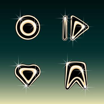 Liquid Chrome Music Player Graphics, 3D Icons for Entertainment Apps, Modern Metallic UI Design Set vector