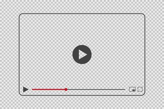 multimedia jugador con jugar botón interfaz. limpiar medios de comunicación jugador marco en antecedentes. vector